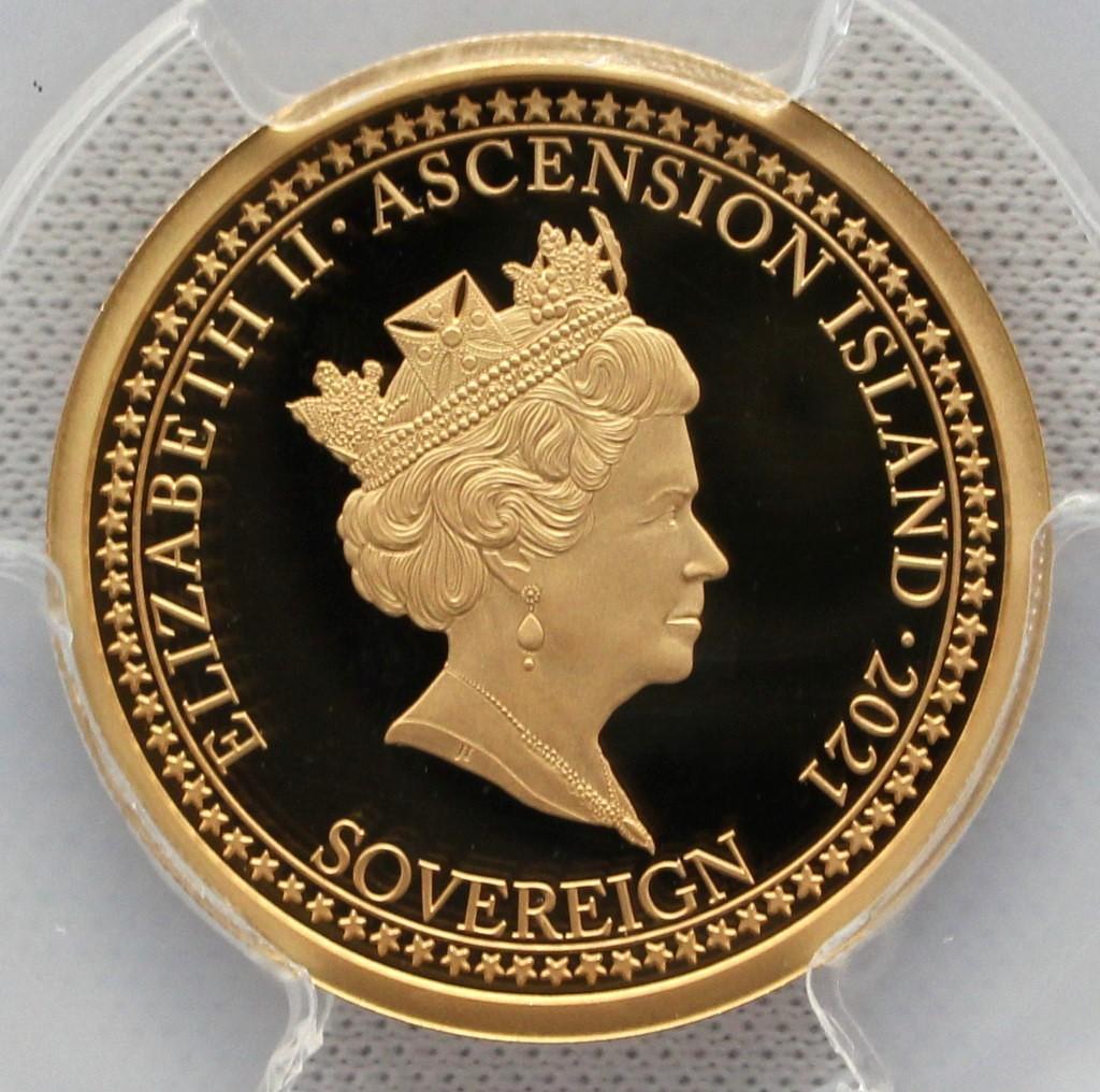 2021年アセンション島 ジョセフ ボノミ ソブリン PCGS PR70DCAM