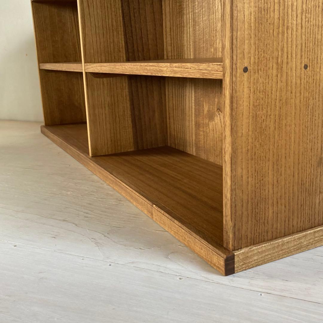 さかな猫 古い木製 オープンラック 木製棚 展示棚 本棚