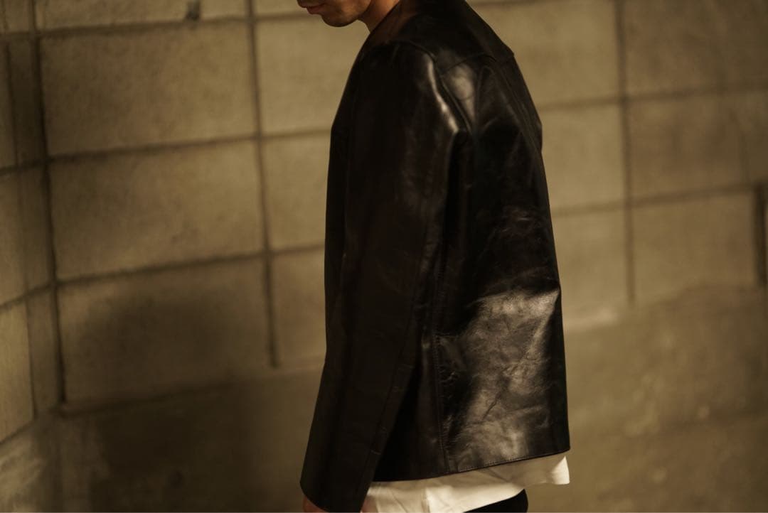 FINE CREEK＆Co. ノーカラー レザー ジャケット Bud 40