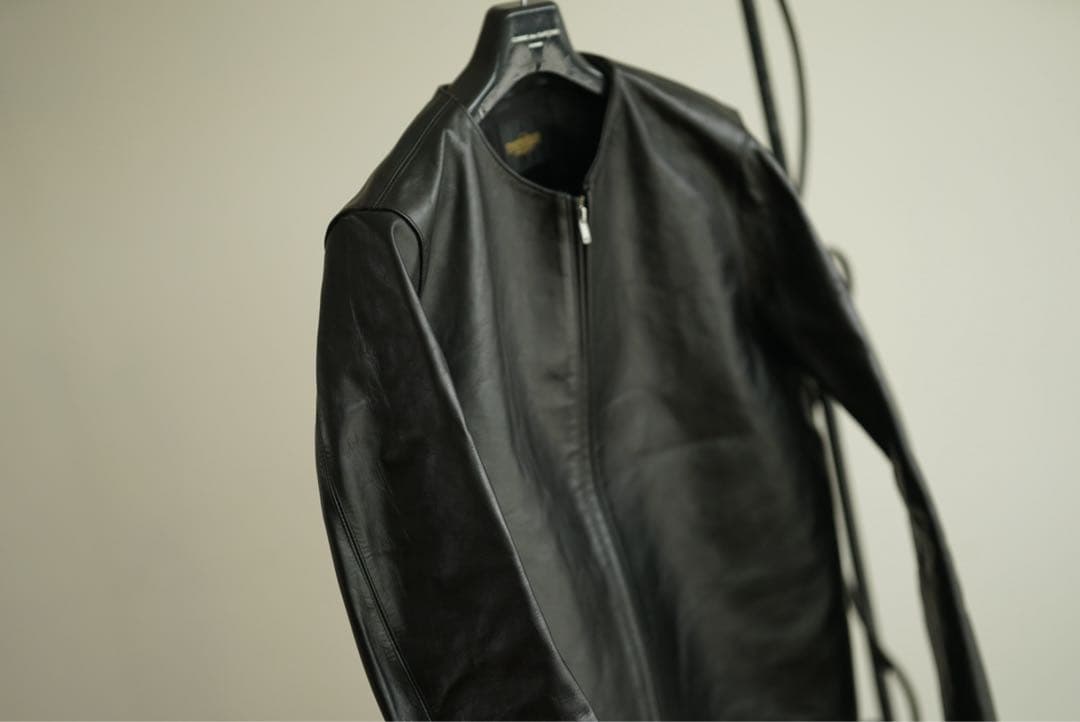 FINE CREEK＆Co. ノーカラー レザー ジャケット Bud 40