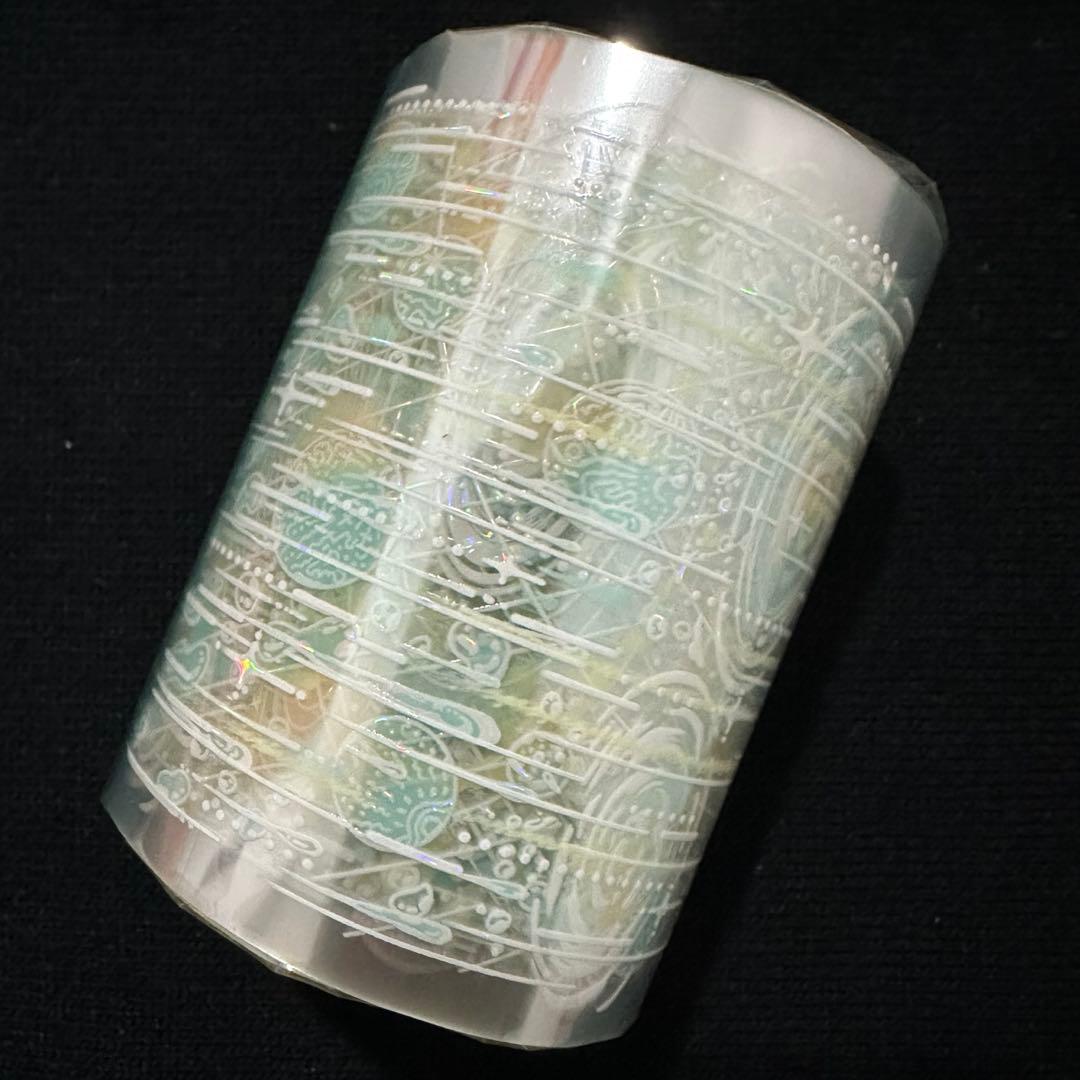 【9063】海外　マステ　3/5/巻　貝殻光マスキングテープ　雨　水滴　さざなみ