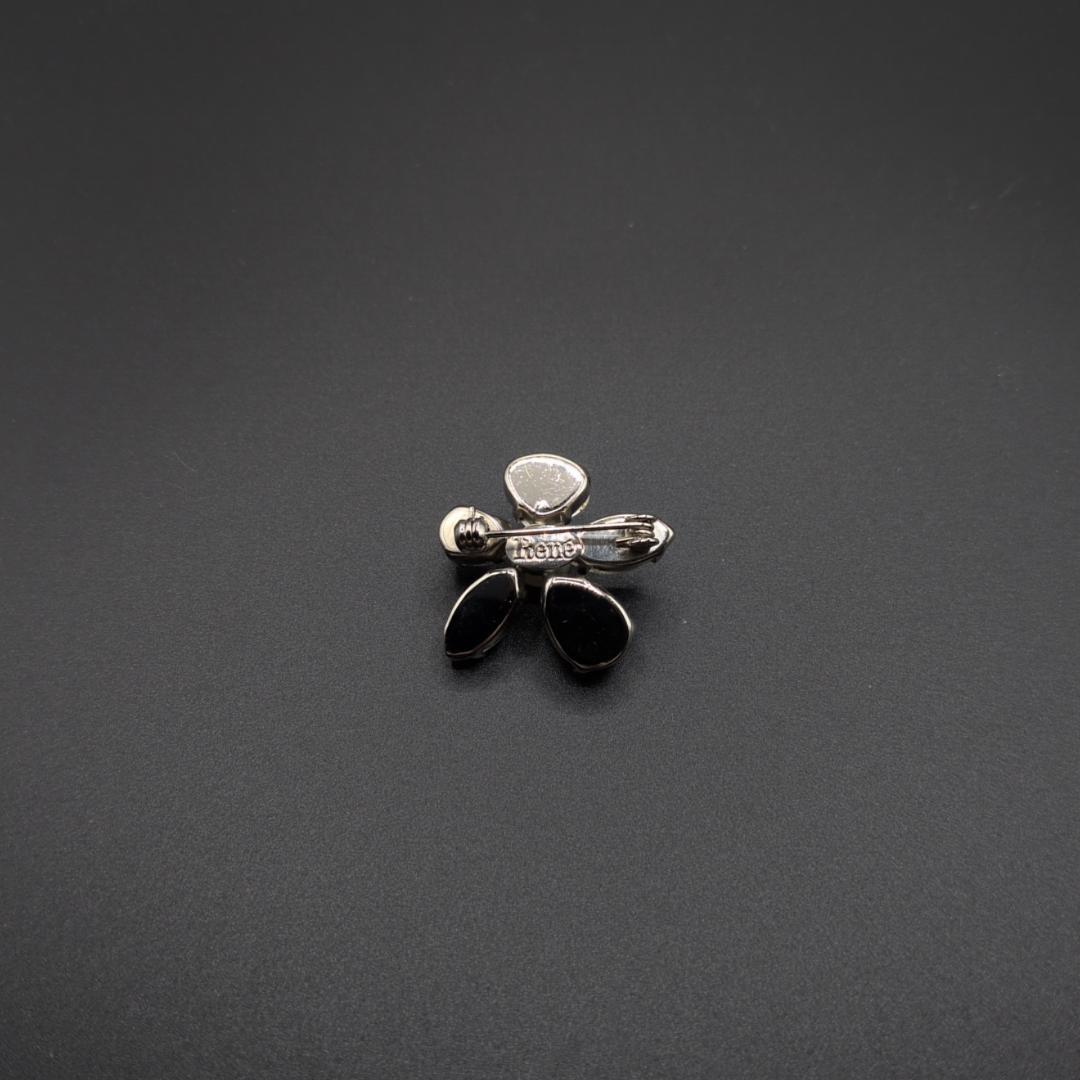美品✨ルネ ブローチ 　クリスタル　ストーン シルバー
