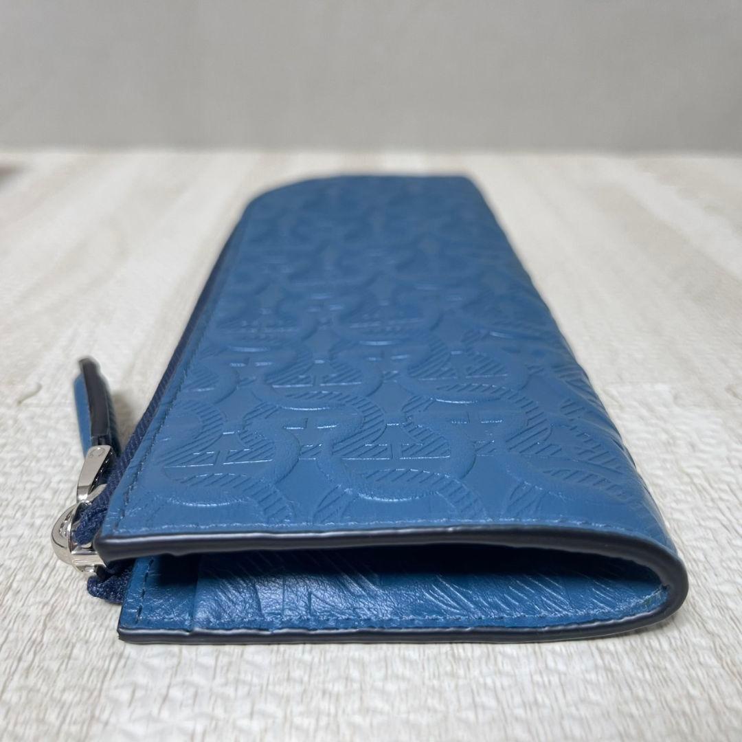 未使用 フェラガモ ガンチーニ ペンケース ポーチ 型押しレザー