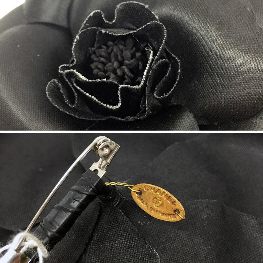 CHANEL ブラック カメリア コサージュ aq11927