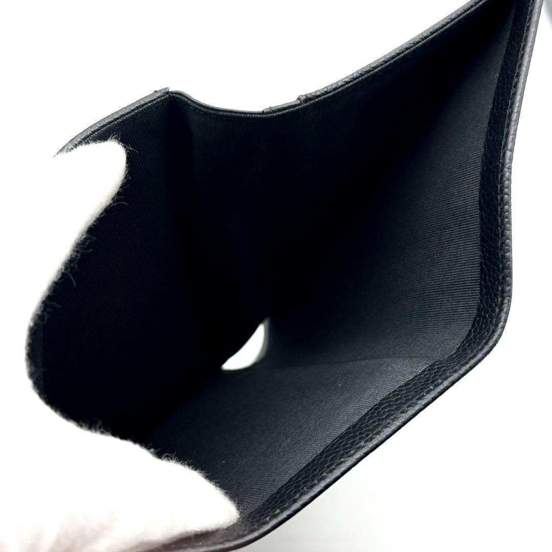 【超極美品✨】シャネル 財布 デカココ キャビア 三つ折 付属有