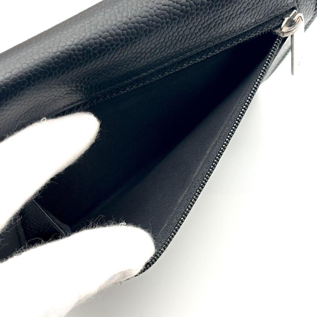 【超極美品✨】シャネル 財布 デカココ キャビア 三つ折 付属有