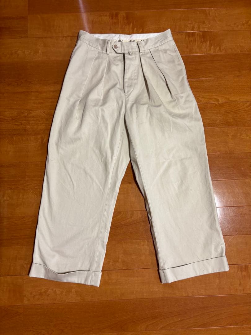 定番NEATニート タック チノ パンツ チノパン