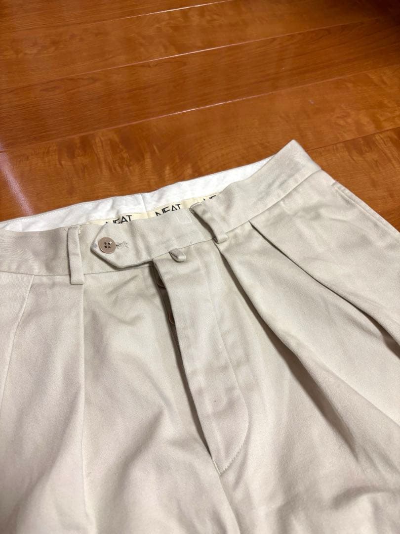 定番NEATニート タック チノ パンツ チノパン