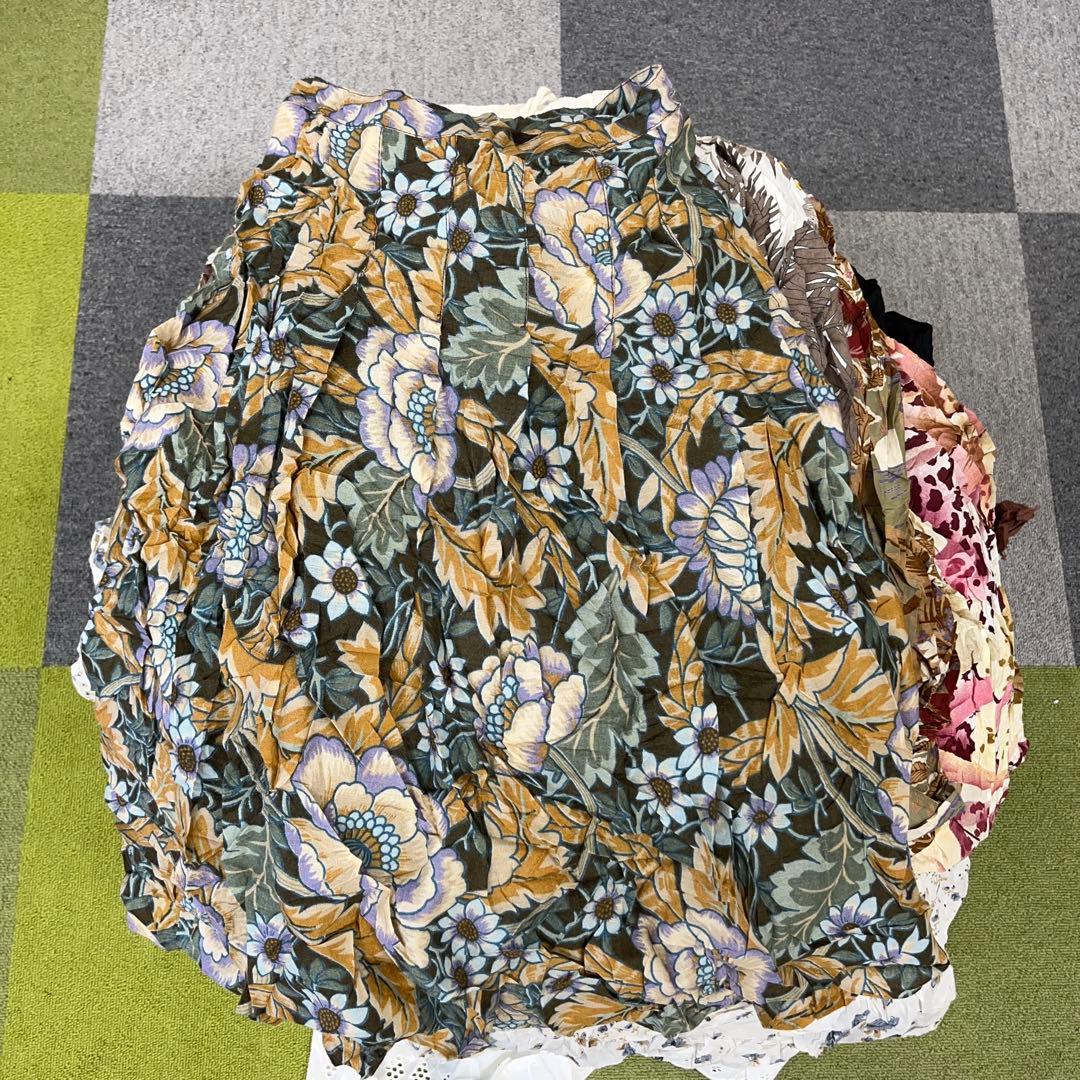 ^*^様 2 ユーロ古着　柄スカートミックス60着セットまとめ売りレディース