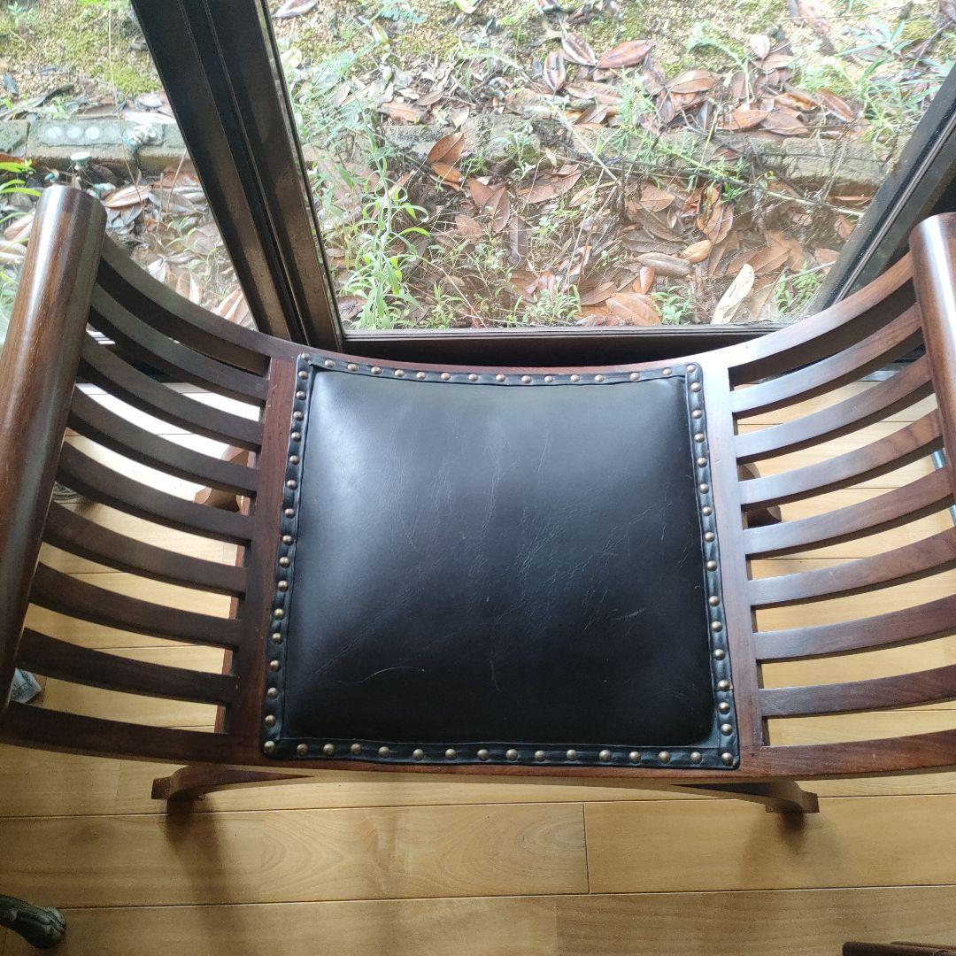 カルティニチェア 本革シート 椅子 バリ家具 アジア家具 スツール チェア