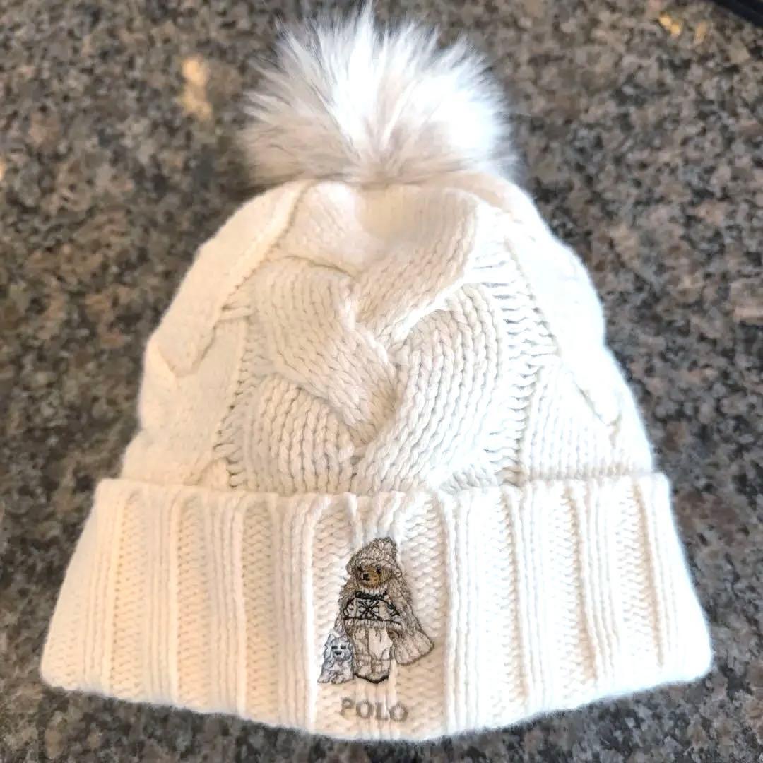 超希少❣️ポロベア シベリアンハスキー ニット帽 ホワイト ラルフローレン