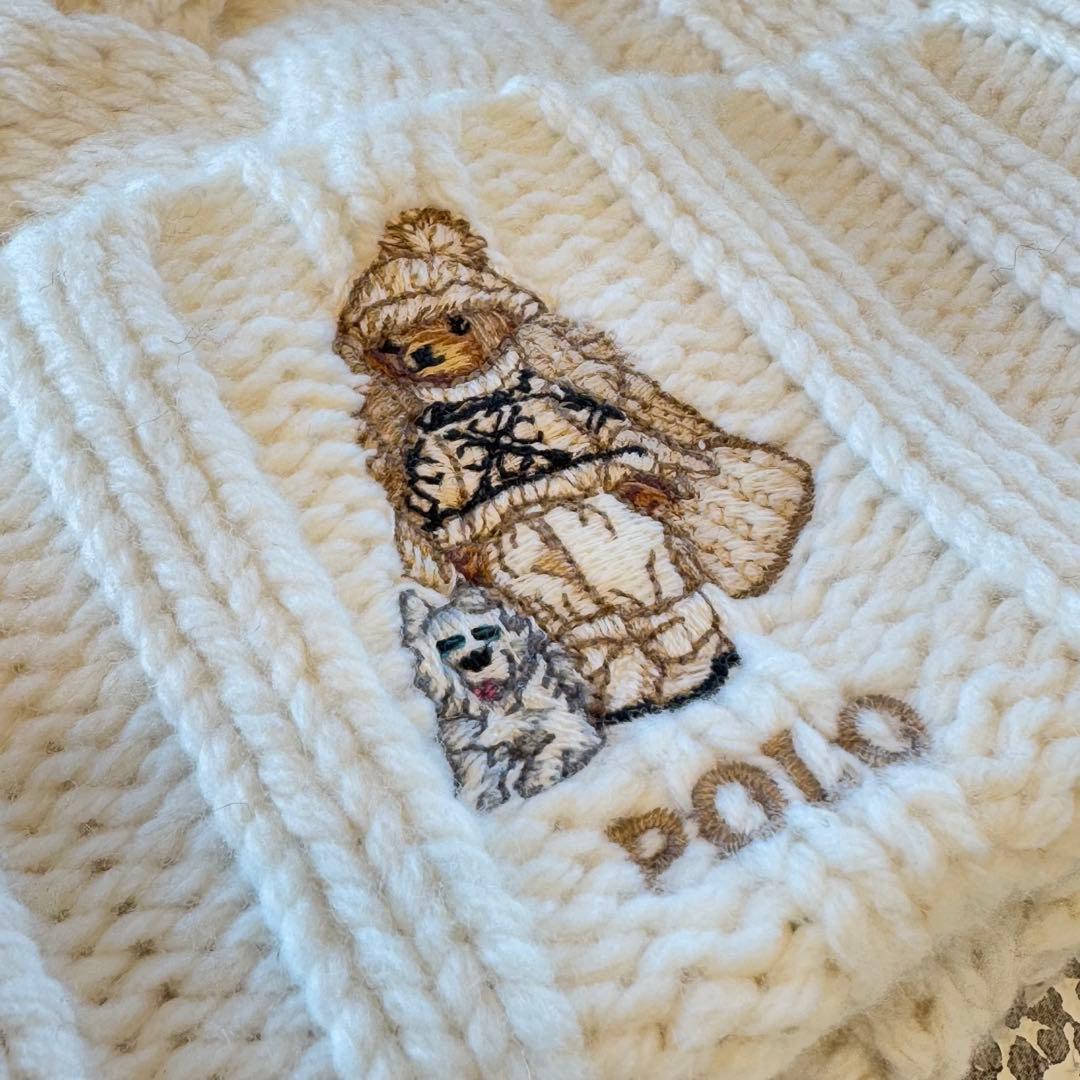 超希少❣️ポロベア シベリアンハスキー ニット帽 ホワイト ラルフローレン