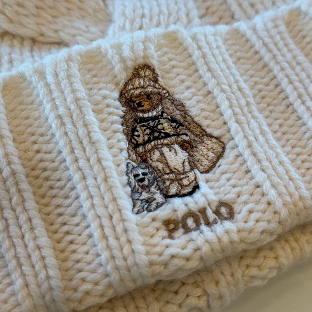 超希少❣️ポロベア シベリアンハスキー ニット帽 ホワイト ラルフローレン