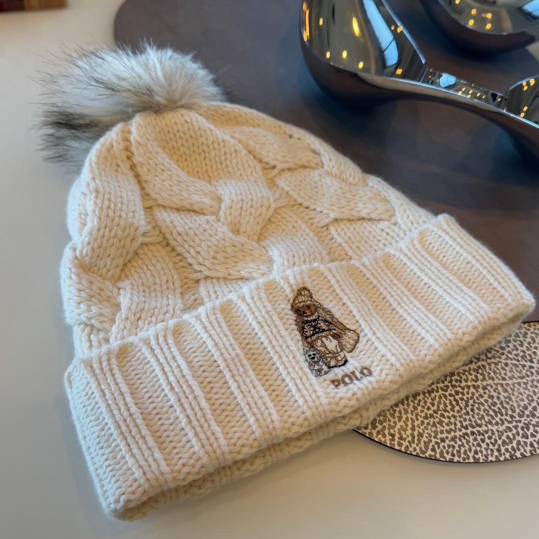 超希少❣️ポロベア シベリアンハスキー ニット帽 ホワイト ラルフローレン