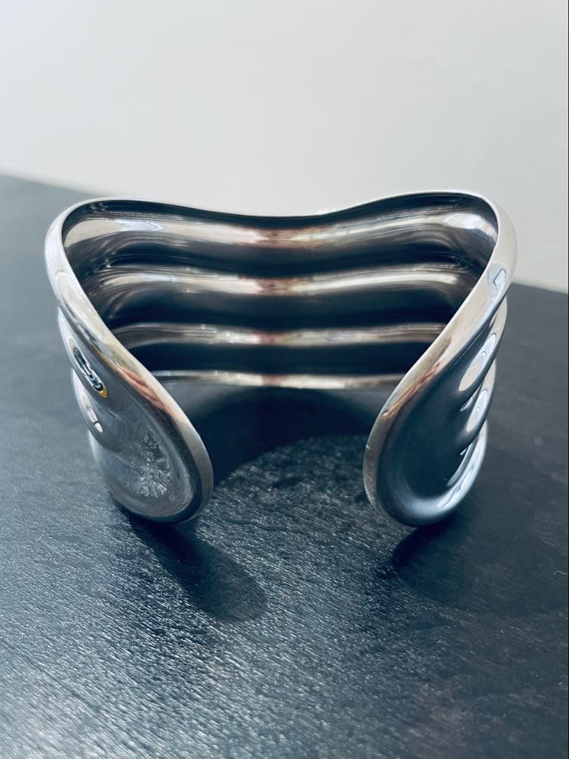 ヴィンテージ シルバーバングル　メキシコシルバー　925 ボーンカフ