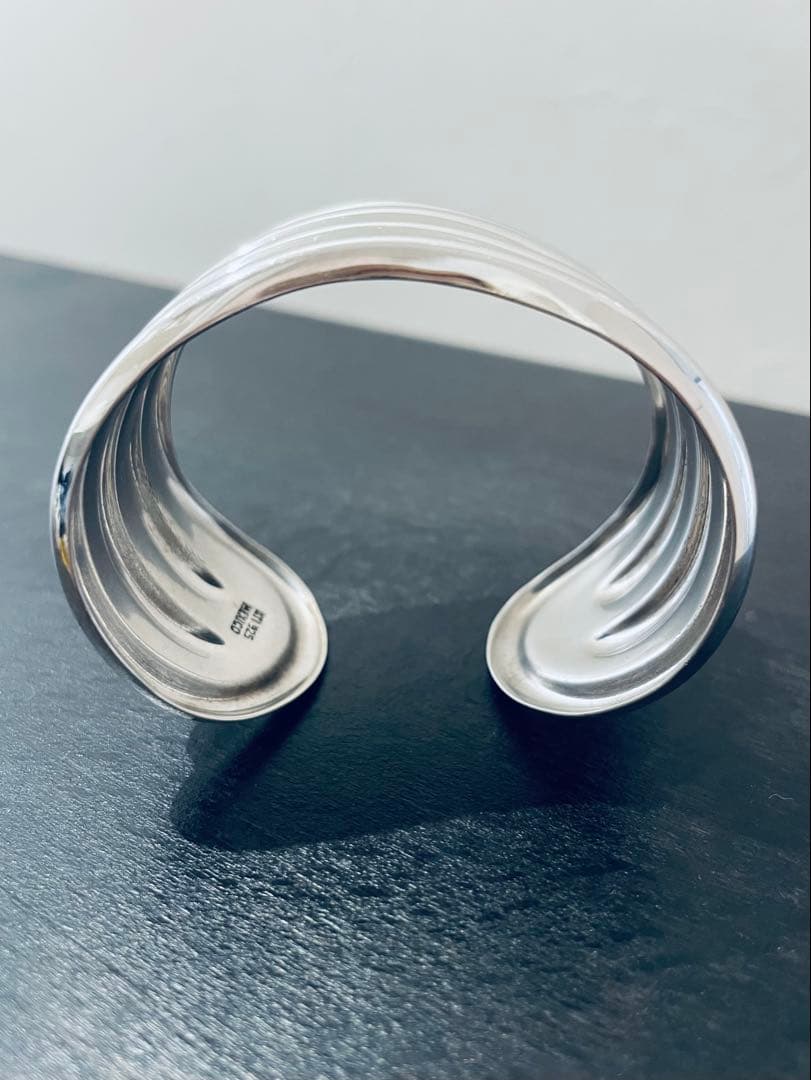 ヴィンテージ シルバーバングル　メキシコシルバー　925 ボーンカフ