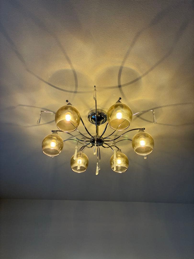 Kei　ブラウンスモークガラスのシャンデリア