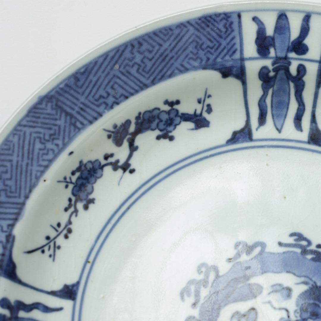 伊万里　古伊万里　江戸　中期　龍　型紙摺り