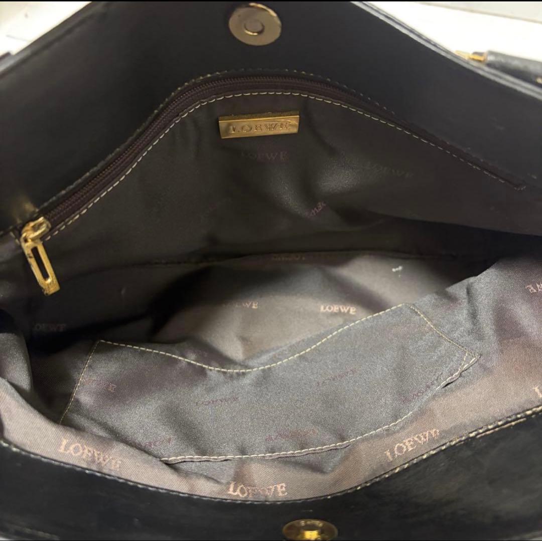 LOEWE ロエベ ハンドバッグ フスタ アナグラム南京錠 鍵付き　ブラック　黒