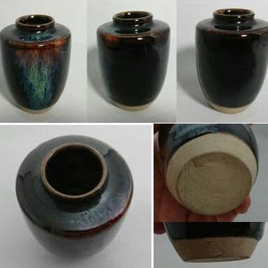 ①膳所焼/陽炎園作 淡海ぜ々 共箱　お茶道具　裏千家