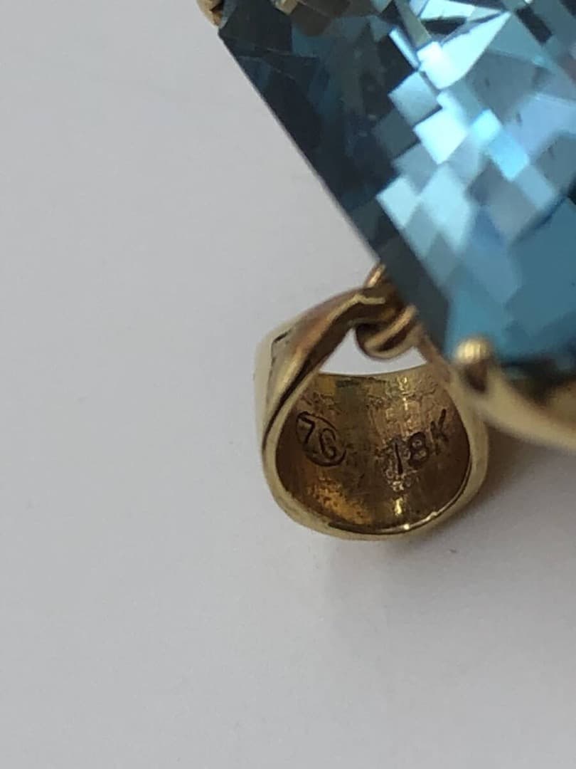 【masa_ruth1012】 アクアマリン ペンダント K18刻印