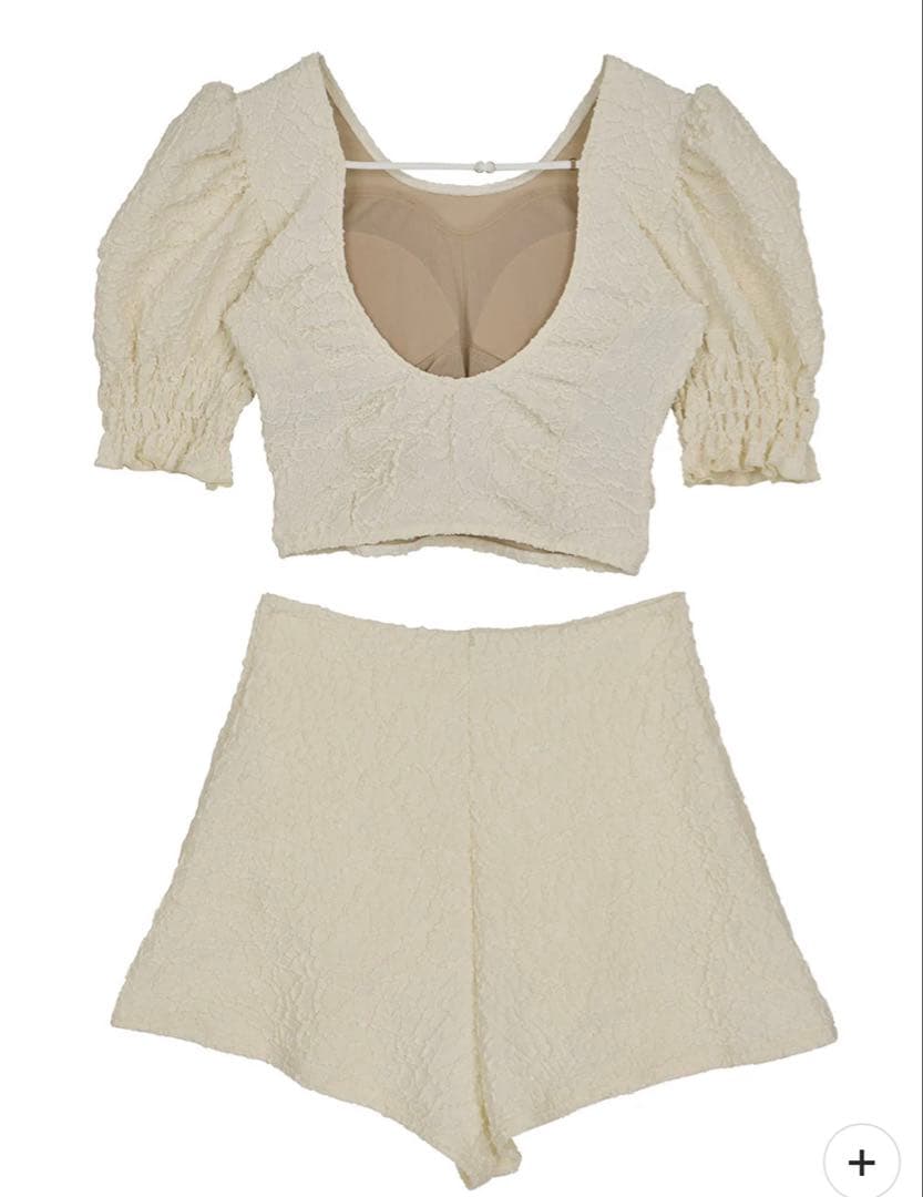 Ameri BUMPY PUFF SHOULDER SWIMWEAR ブラック