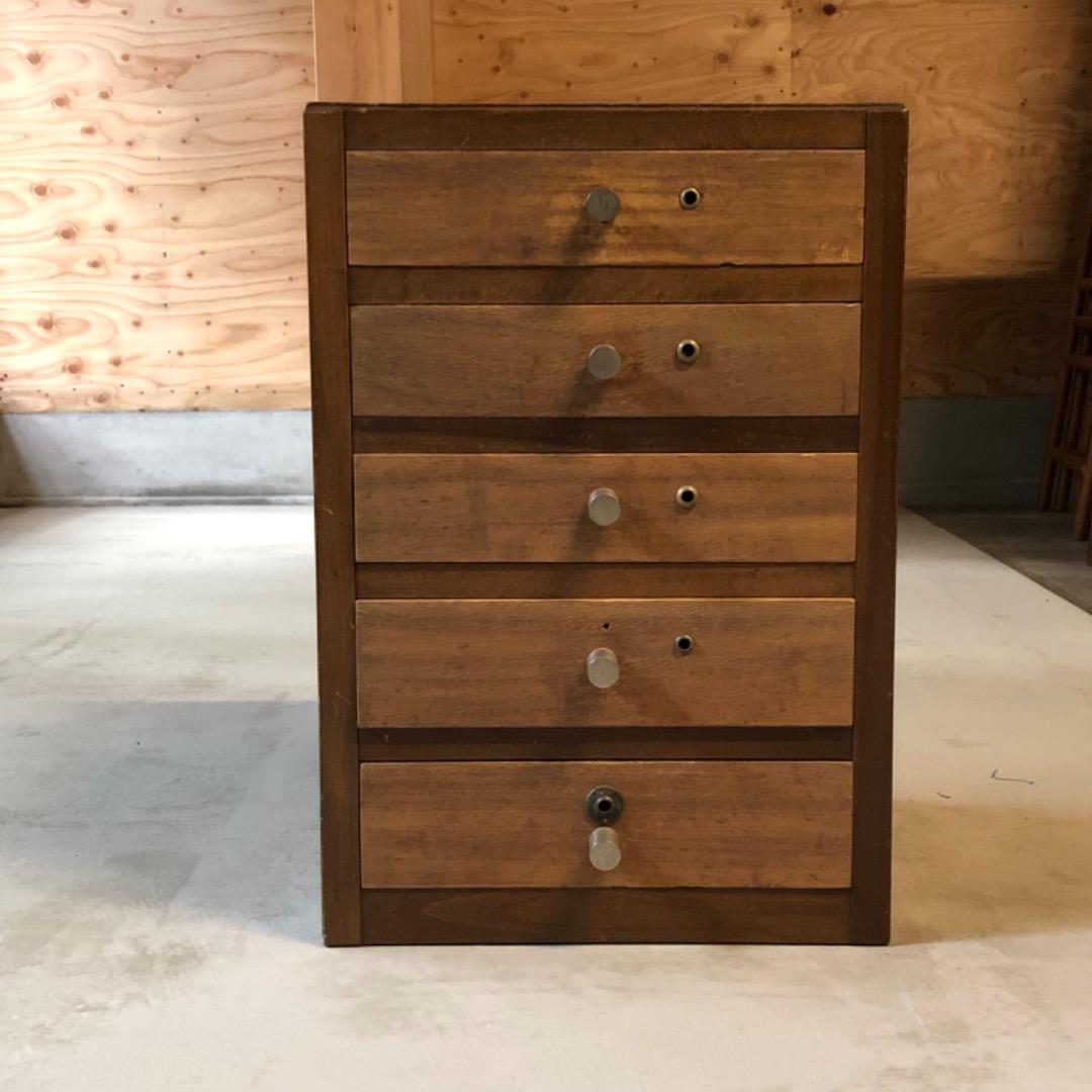 昭和　アンティーク　木製　書類棚　書類ケース　箪笥　レターケース　引き出し