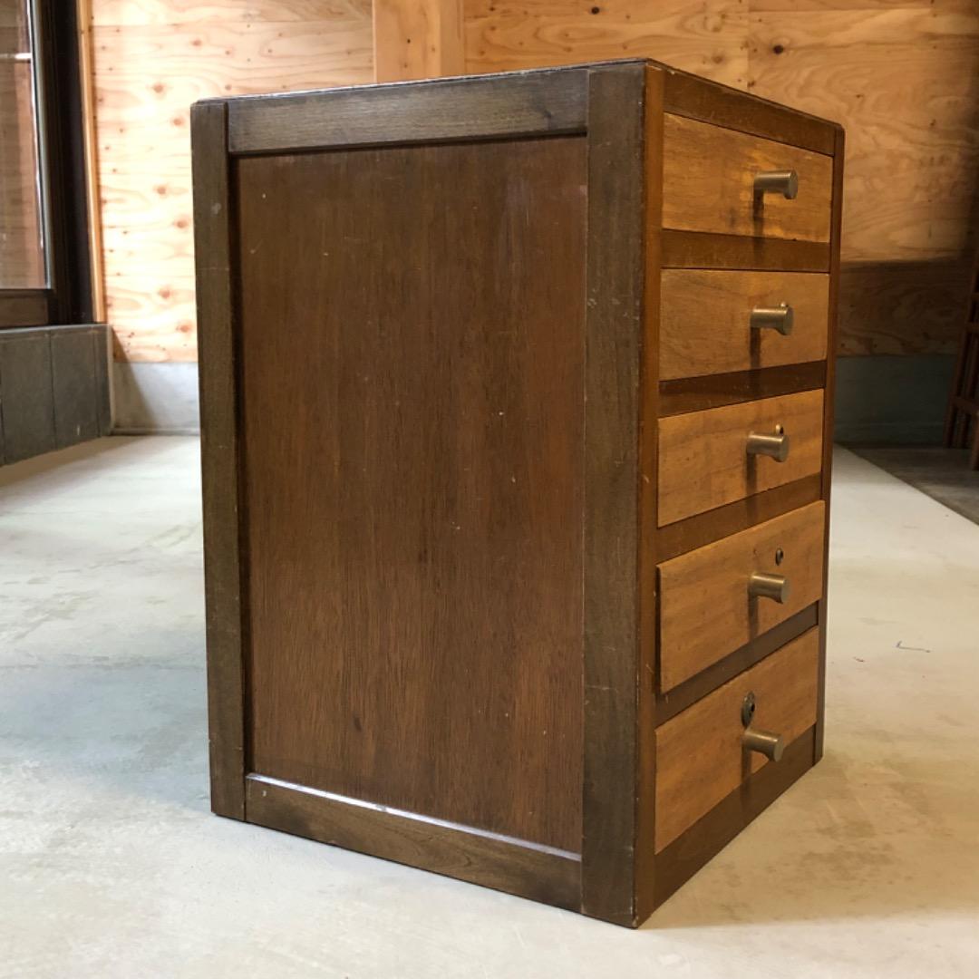 昭和　アンティーク　木製　書類棚　書類ケース　箪笥　レターケース　引き出し
