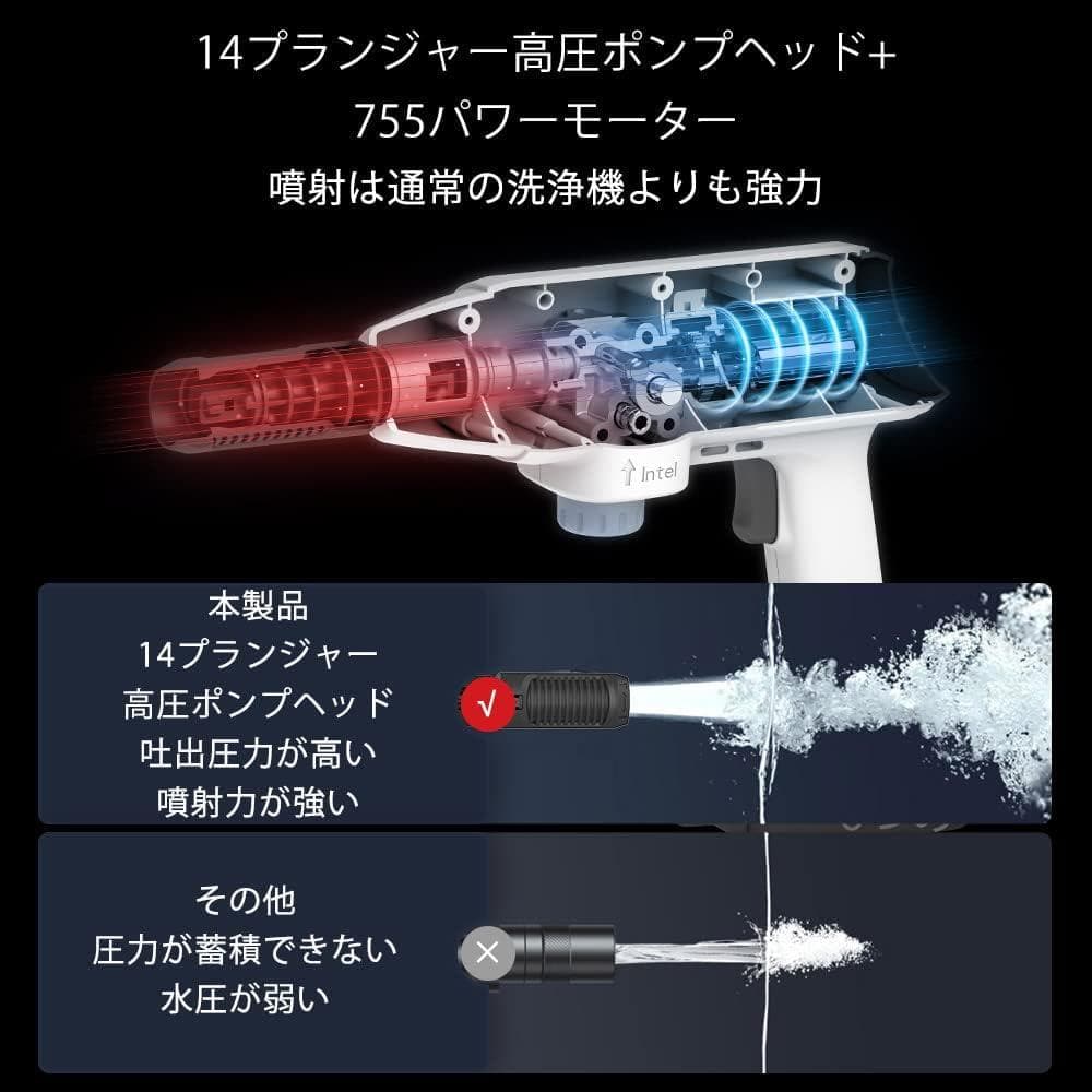 高圧洗浄機 洗車 コードレス 充電式 軽量コンパクト 大容量バッテリー 屋外用