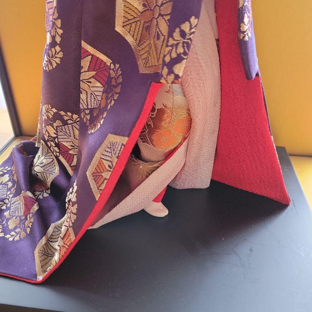 【希少・高級】舞踊人形　髙彫作　純木製工芸品　ガラスケース付き　高さ約50cm