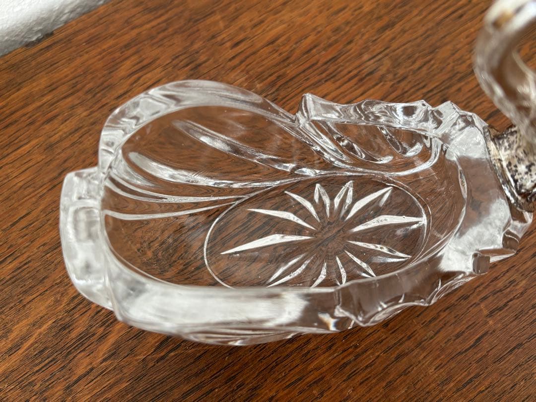 白鳥　スワン　3個セット　調味料入れ　クリスタルガラス