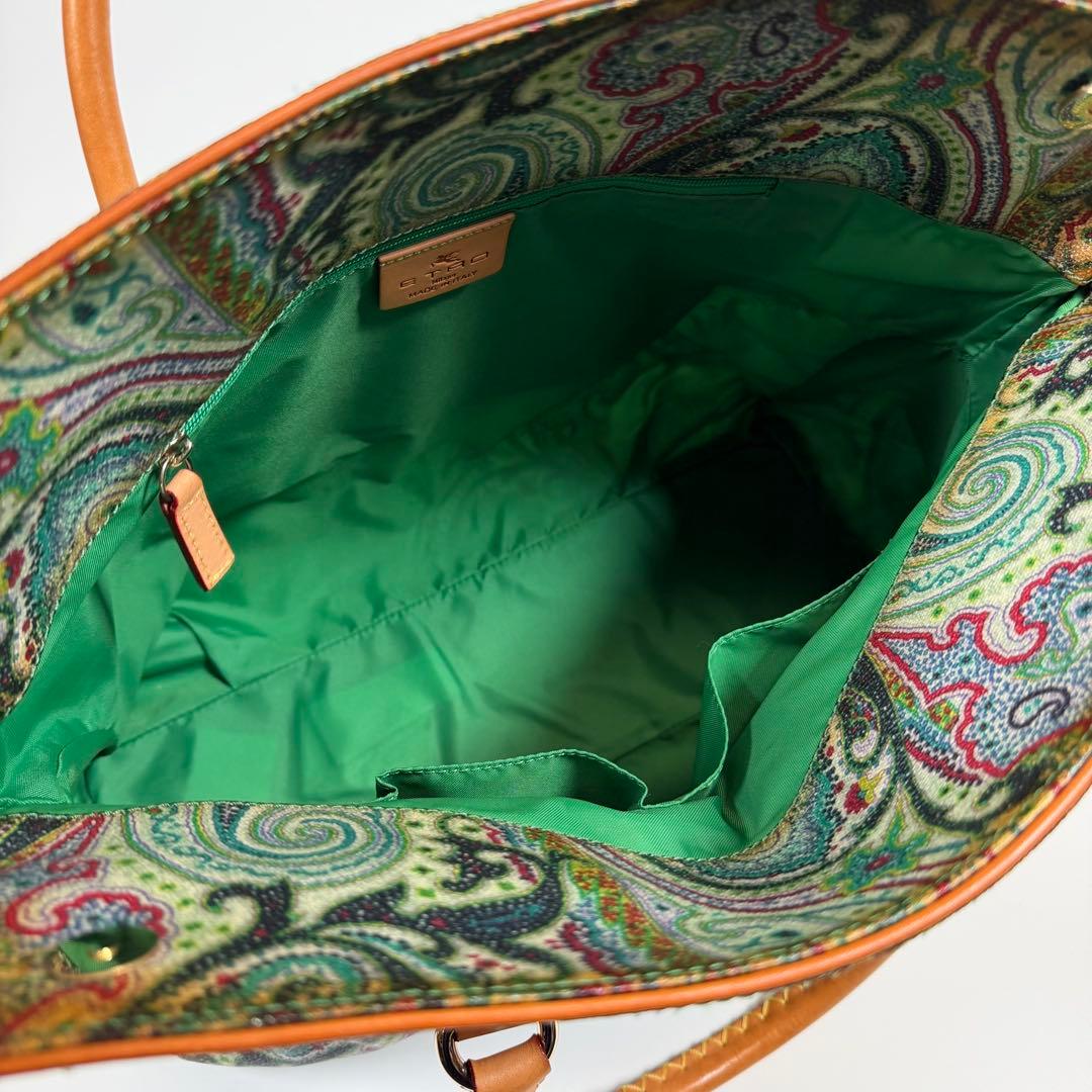 【希少】エトロ　ミニボストンバッグ　ペイズリー　2way PVC レザー