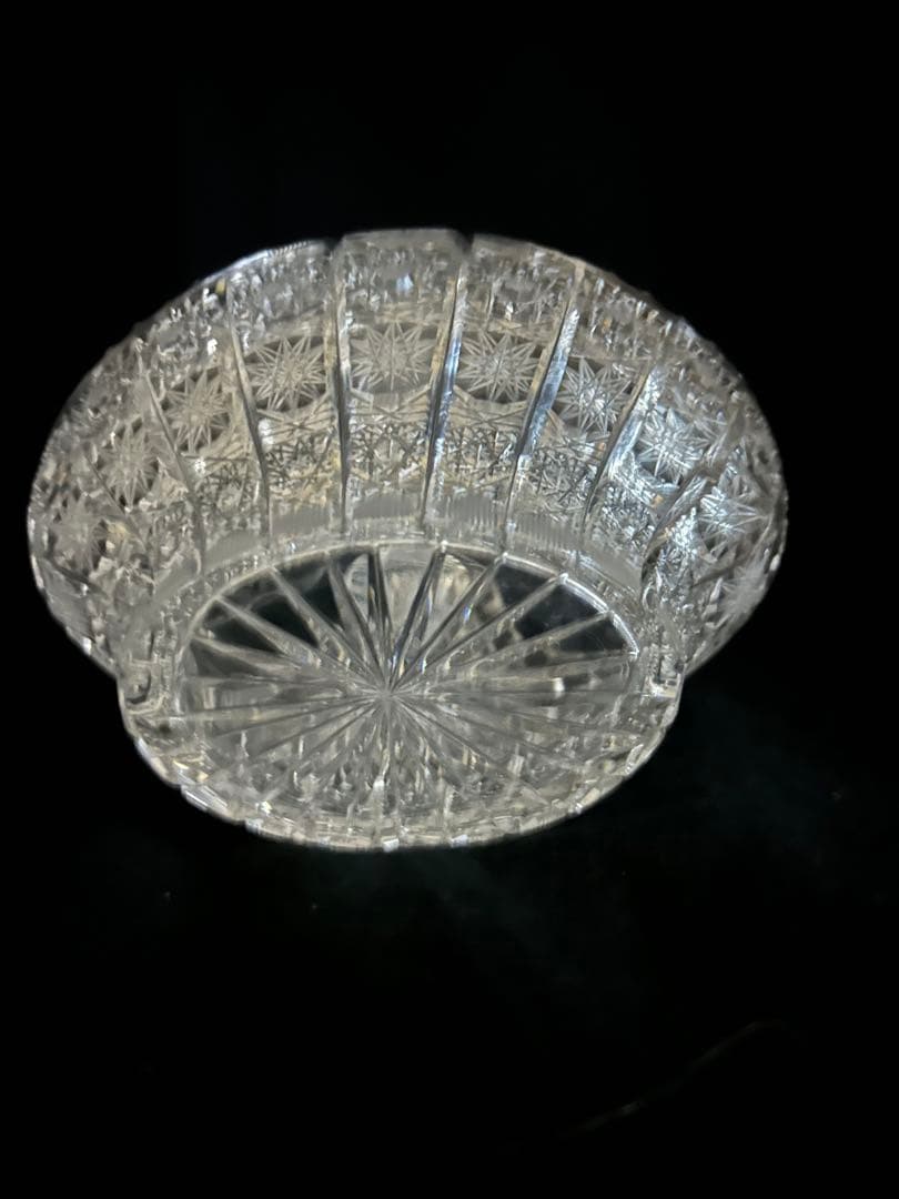 [美品]クリスタルガラス バスケット型装飾品