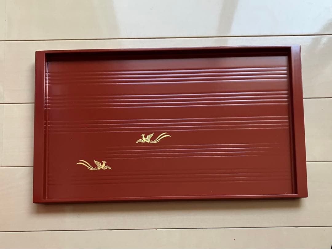 ★【新品】象彦　京漆器　鳳凰　菊　角盆　西村彦兵衛　盆　2枚セット