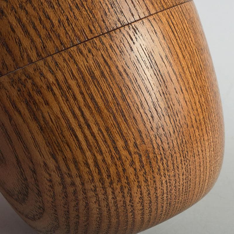 茶道具　山中漆器　中川巴之介作　桑製　梅蒔絵　棗　共箱　V　9321