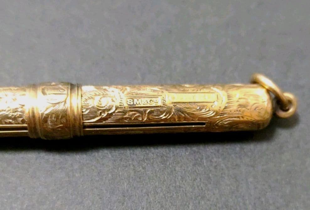 Sampson Mordan　9金　ペンシルホルダー　花柄