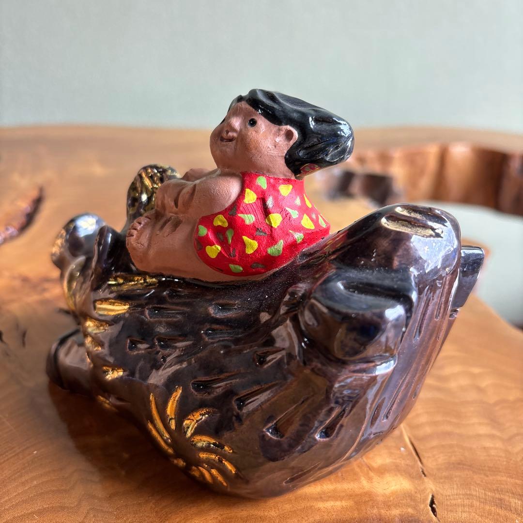 六兵衛窯 干支置物 「童亥遊春」亥年 清水焼 陶芸 たち吉 共箱