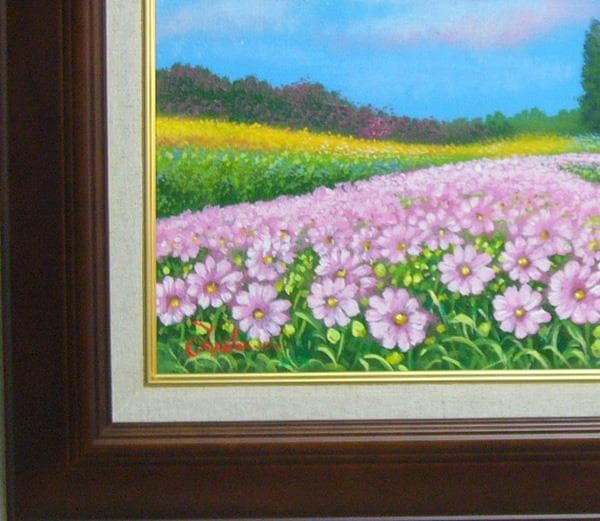 絵画 油絵  竹内敏彦  肉筆油絵 風景画 花園 F6