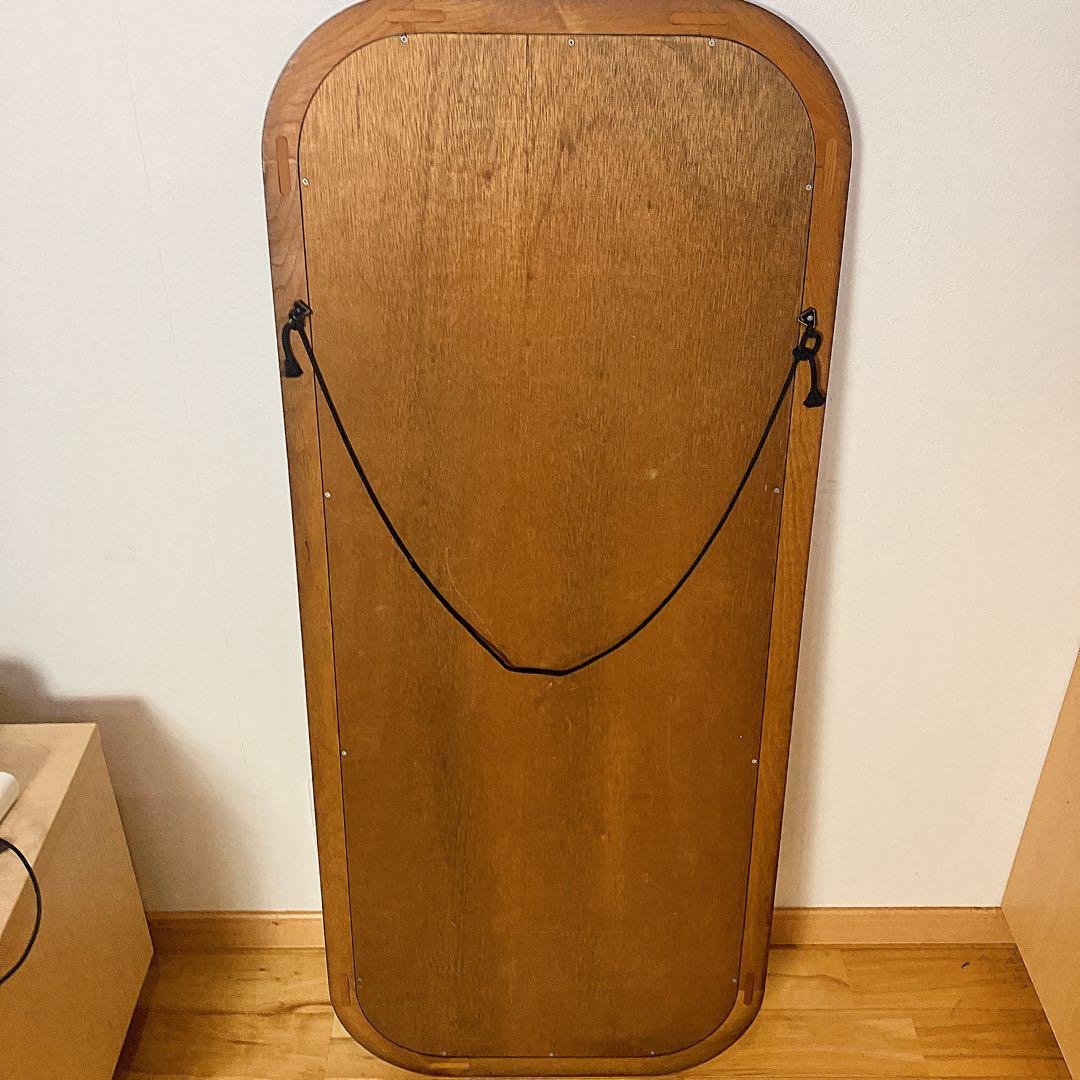 【お買い得 】ウォールミラー 壁掛け鏡 天然木 面取り鏡　姿見 アンティーク