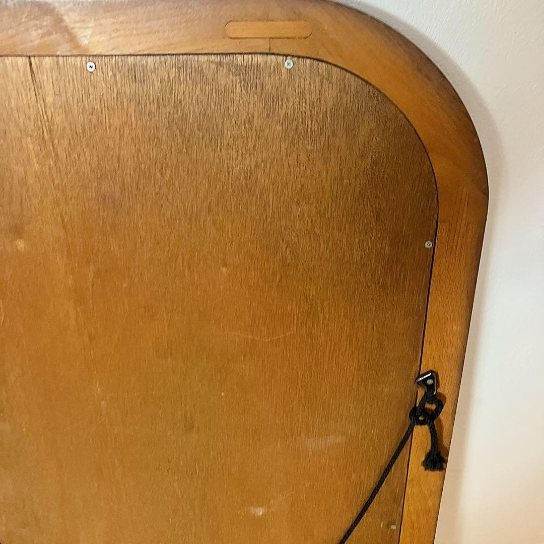 【お買い得 】ウォールミラー 壁掛け鏡 天然木 面取り鏡　姿見 アンティーク