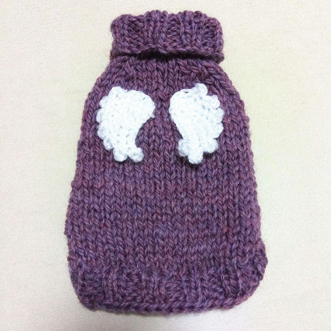 タートルネックニット犬服 羽モチーフ付き　ハンドメイド