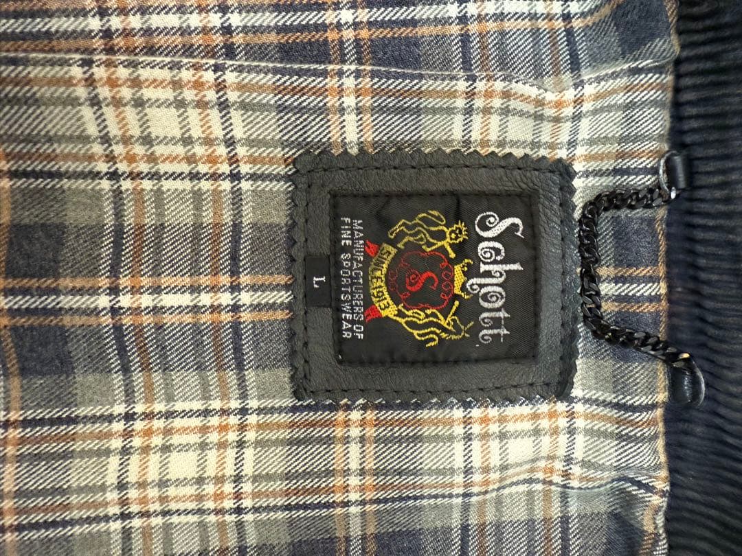 Schott ブラックレザーライダースジャケット Lサイズ