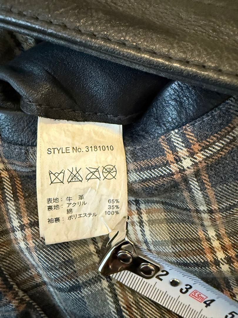 Schott ブラックレザーライダースジャケット Lサイズ