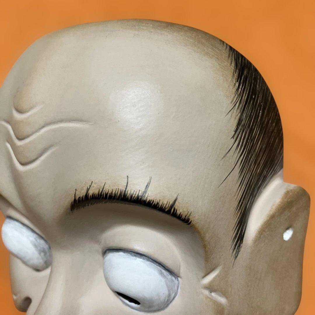 能面　狂言面　空吹　うそぶき　木彫り　手彫り　桐箱