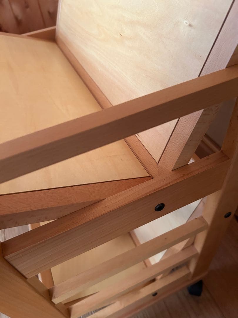 豊岡クラフト　ブックワゴン　木製2段　ライトブラウン