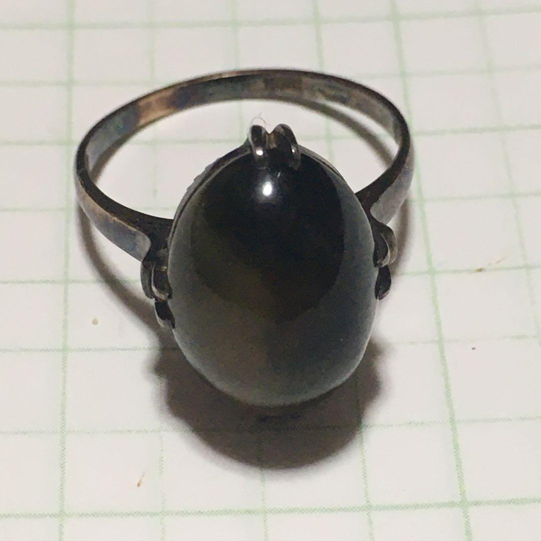 天然石リング　タイガーアイリング　K18 刻印あり