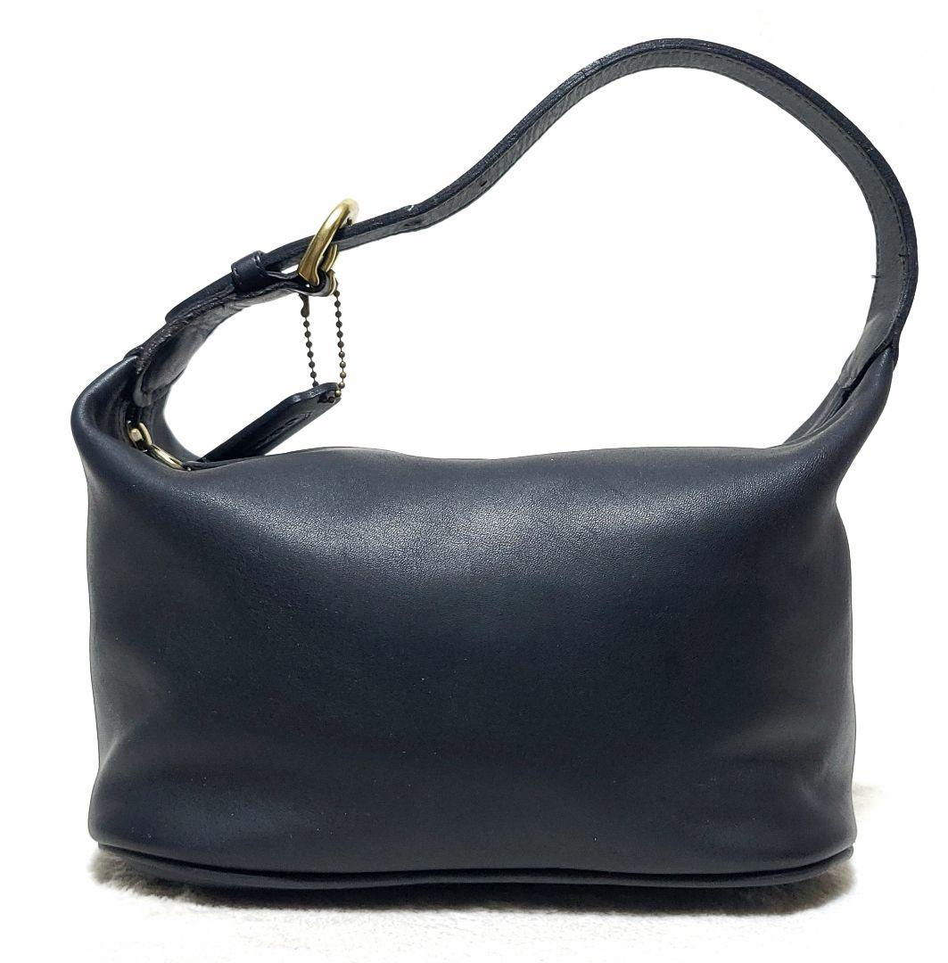 【美品】OLD COACH　ハンドバッグ レザー ポーチ チャーム 黒 4145