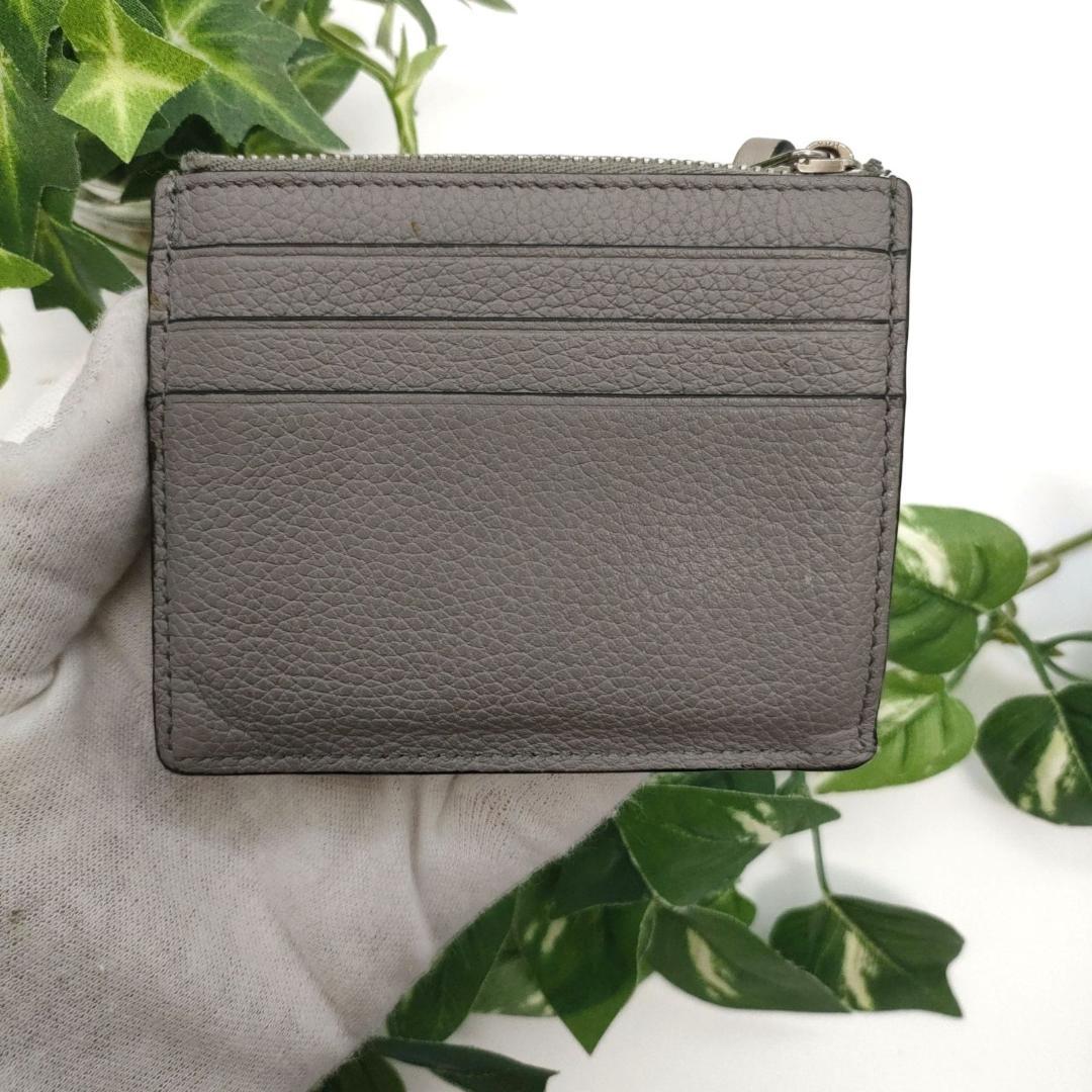 ロエベ　カードケース　スクエアカードホルダー　グレー　グリーン