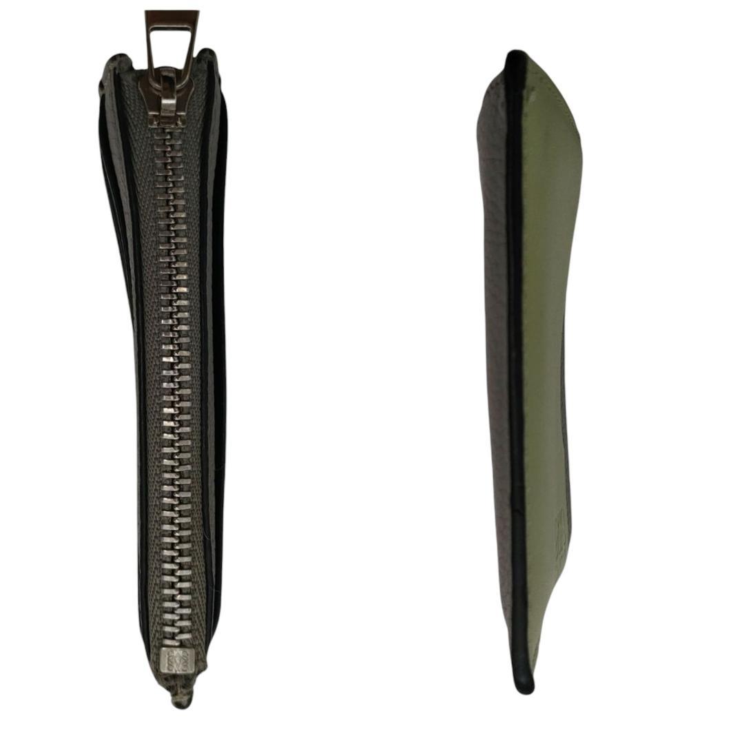 ロエベ　カードケース　スクエアカードホルダー　グレー　グリーン