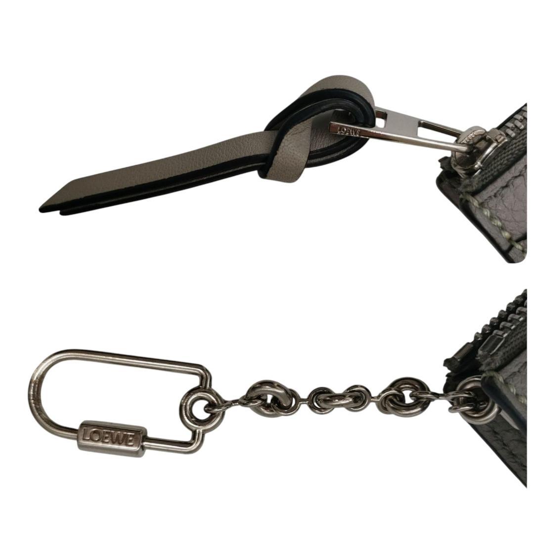 ロエベ　カードケース　スクエアカードホルダー　グレー　グリーン